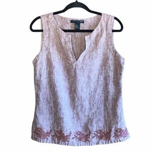 Saint Tropez West‎ Embroidered Linen Tank Top